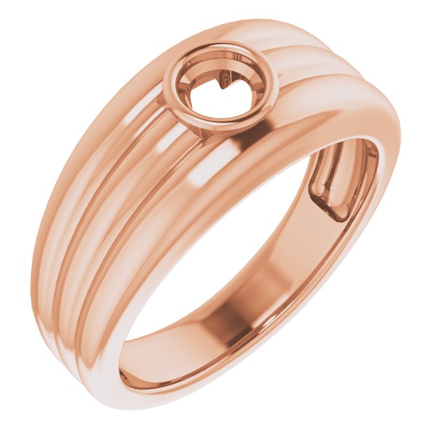 Grooved Bezel-Set Ring