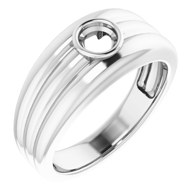 Grooved Bezel-Set Ring