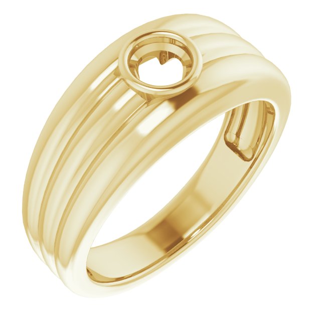 Grooved Bezel-Set Ring
