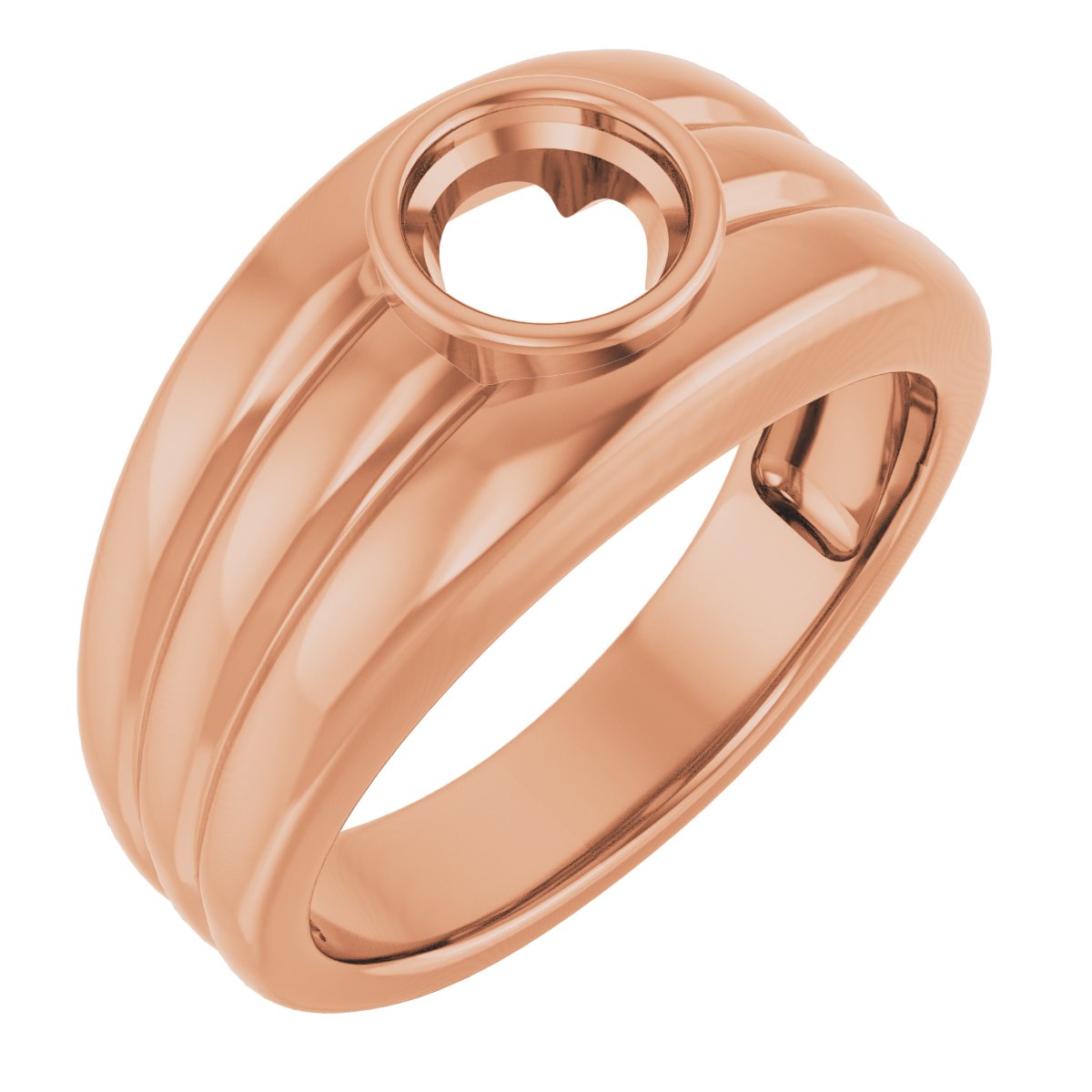 Grooved Bezel-Set Ring