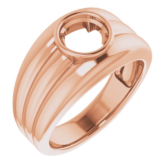 Grooved Bezel-Set Ring