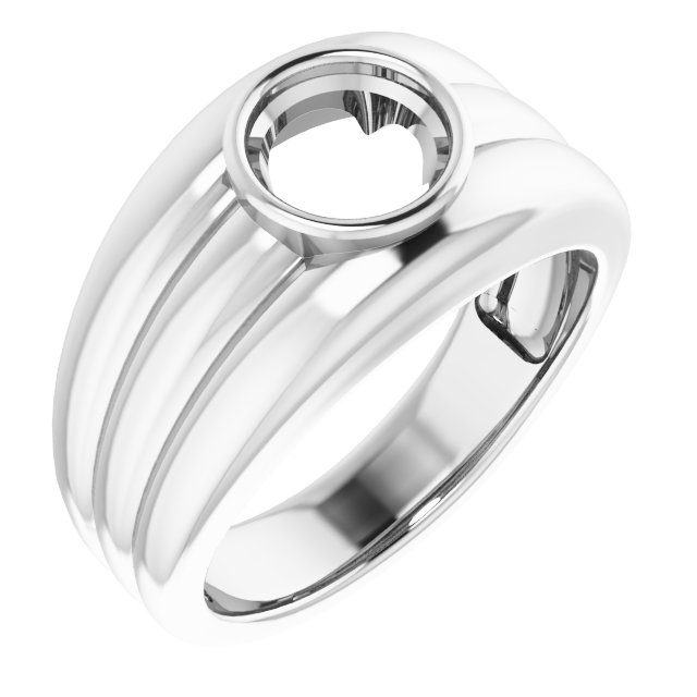 Grooved Bezel-Set Ring