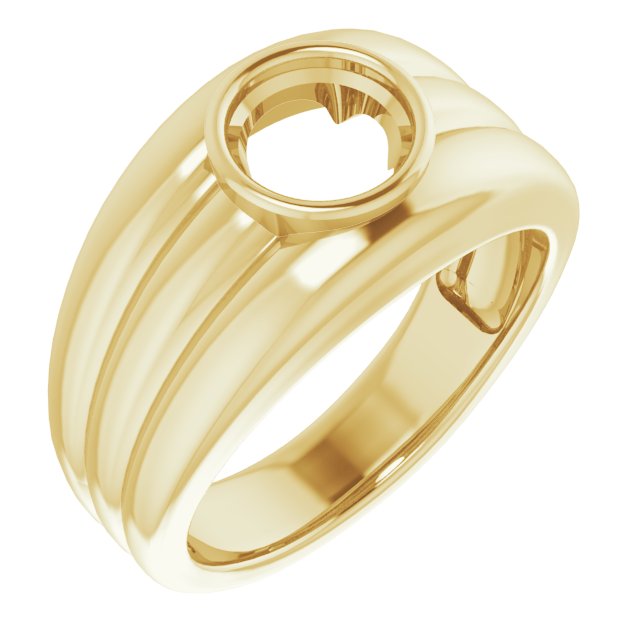 Grooved Bezel-Set Ring