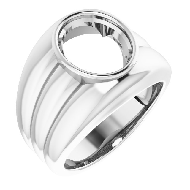 Grooved Bezel-Set Ring