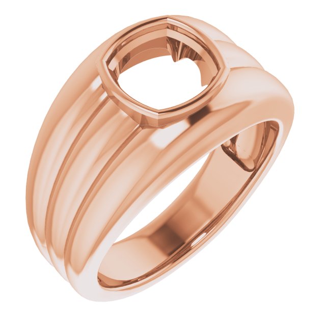 Grooved Bezel-Set Ring