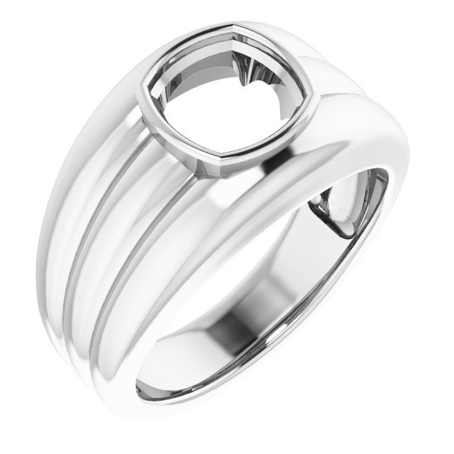 Grooved Bezel-Set Ring