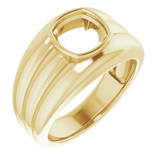 Grooved Bezel-Set Ring