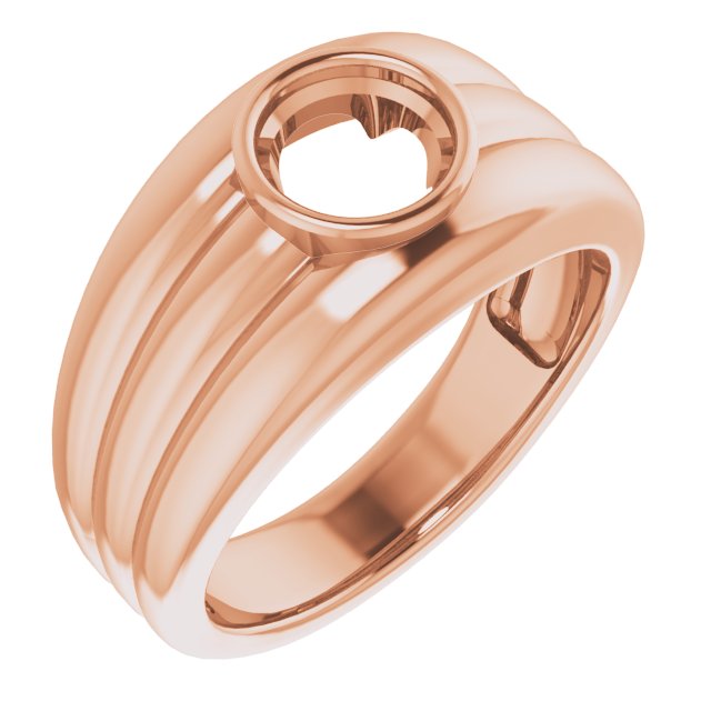 Grooved Bezel-Set Ring