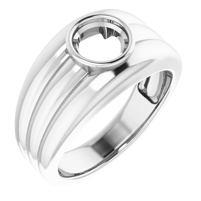 Grooved Bezel-Set Ring