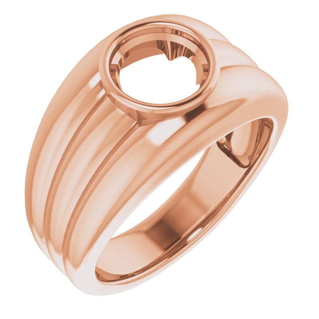 Grooved Bezel-Set Ring