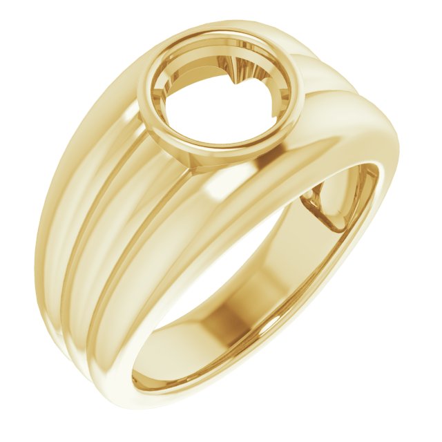 Grooved Bezel-Set Ring