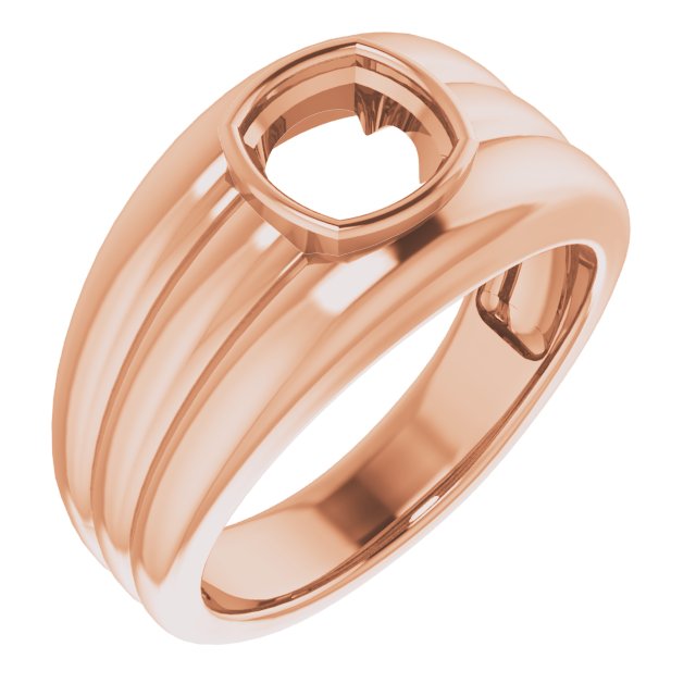Grooved Bezel-Set Ring