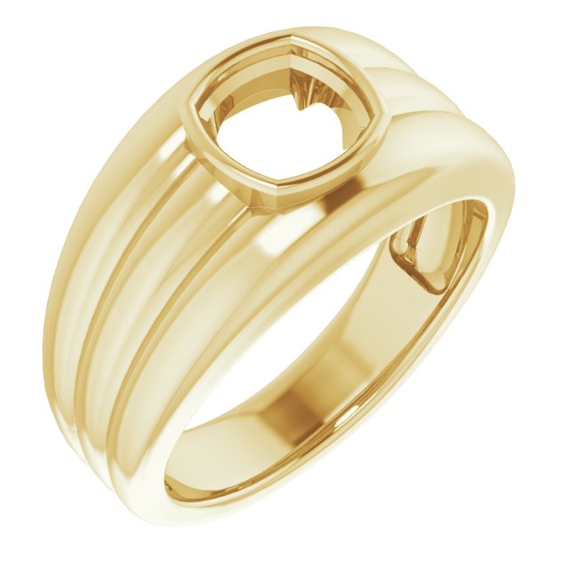 Grooved Bezel-Set Ring