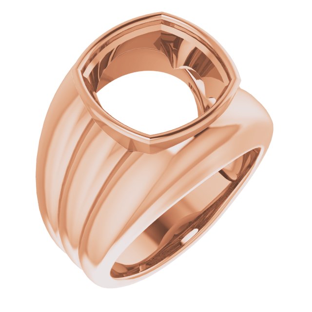 Grooved Bezel-Set Ring
