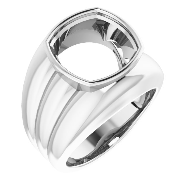 Grooved Bezel-Set Ring