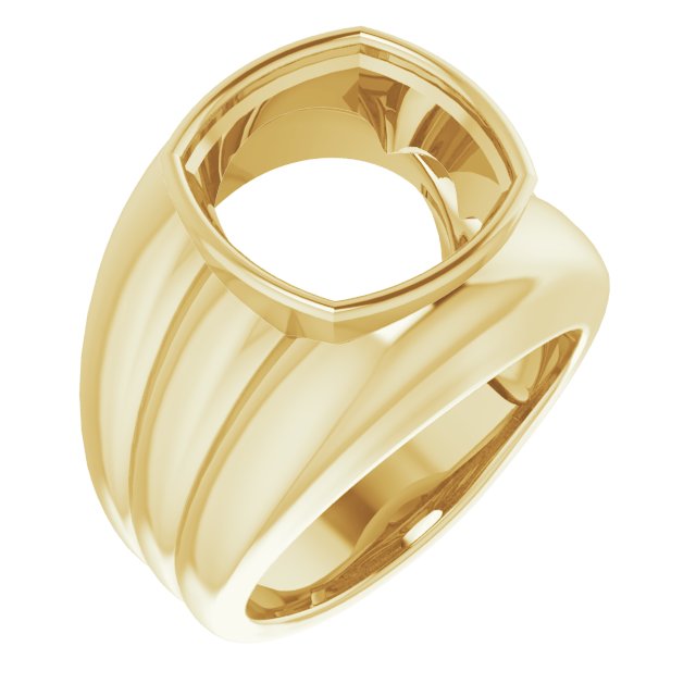 Grooved Bezel-Set Ring