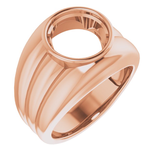 Grooved Bezel-Set Ring