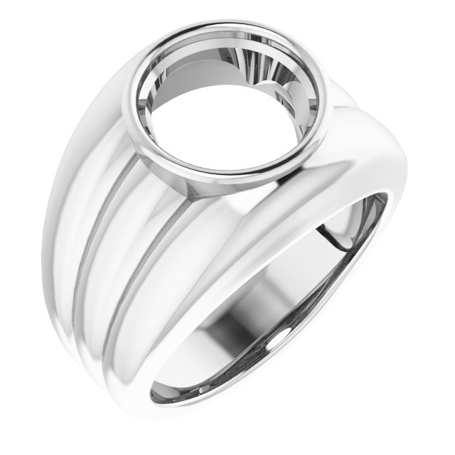Grooved Bezel-Set Ring