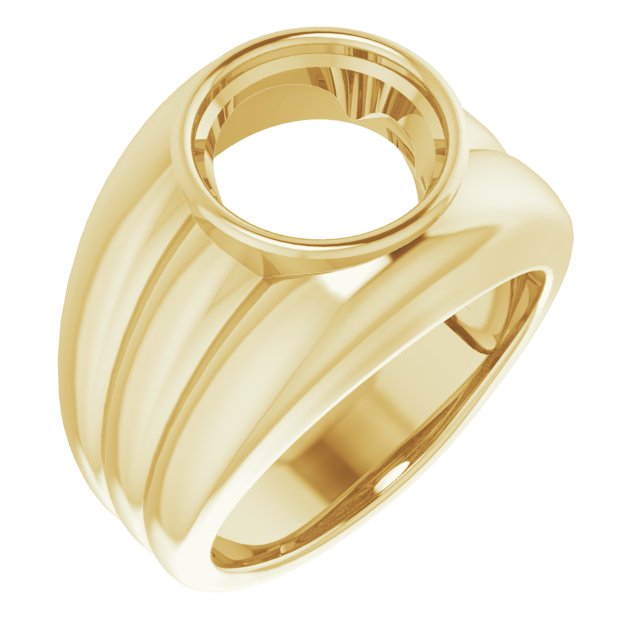 Grooved Bezel-Set Ring