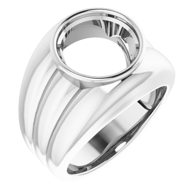 Grooved Bezel-Set Ring