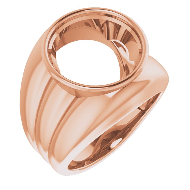 Grooved Bezel-Set Ring