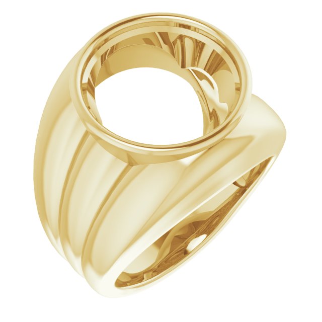 Grooved Bezel-Set Ring