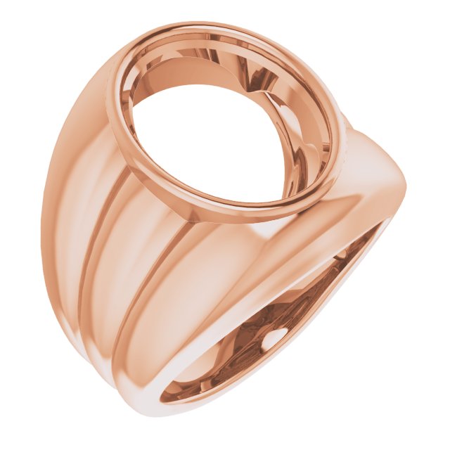 Grooved Bezel-Set Ring