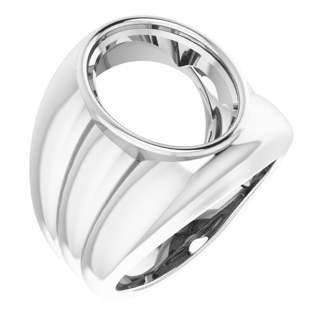 Grooved Bezel-Set Ring