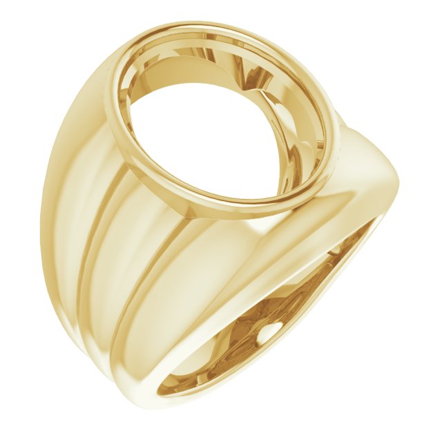 Grooved Bezel-Set Ring