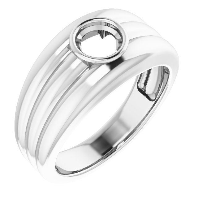Grooved Bezel-Set Ring