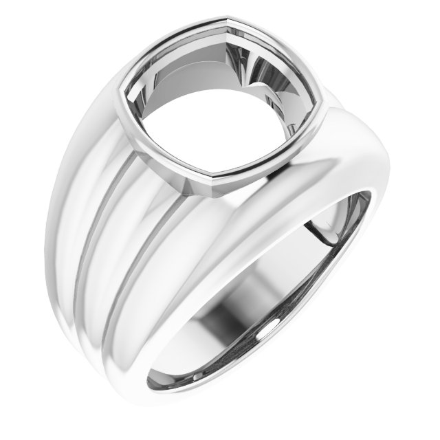 Grooved Bezel-Set Ring
