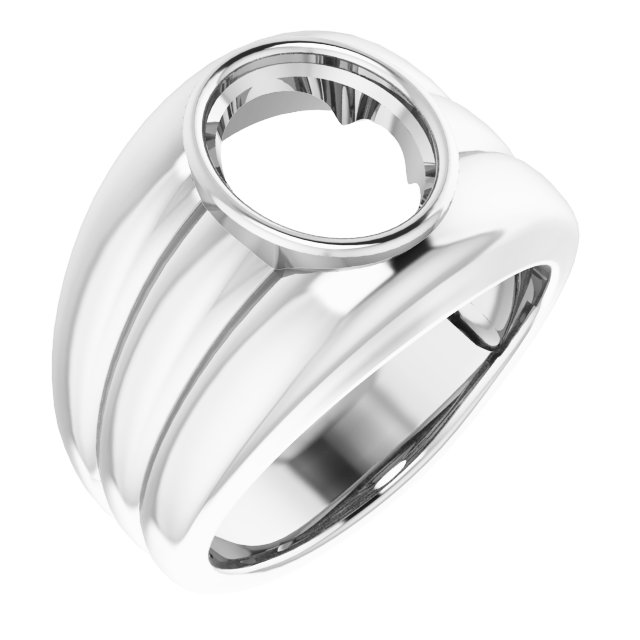 Grooved Bezel-Set Ring