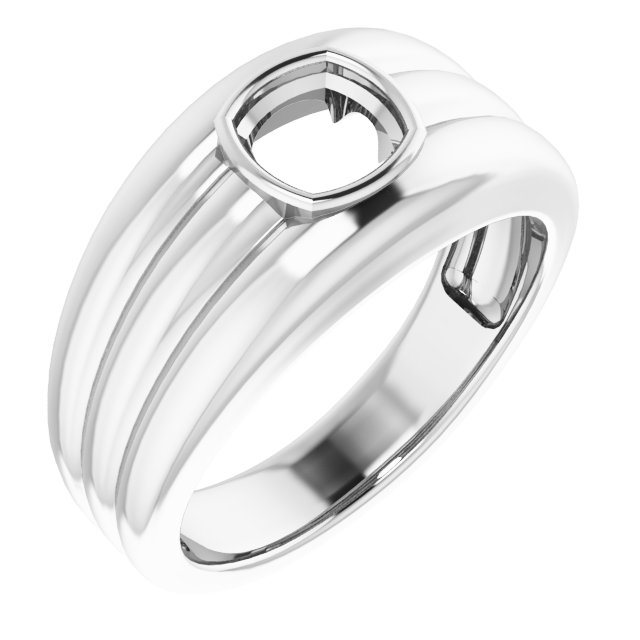 Grooved Bezel-Set Ring