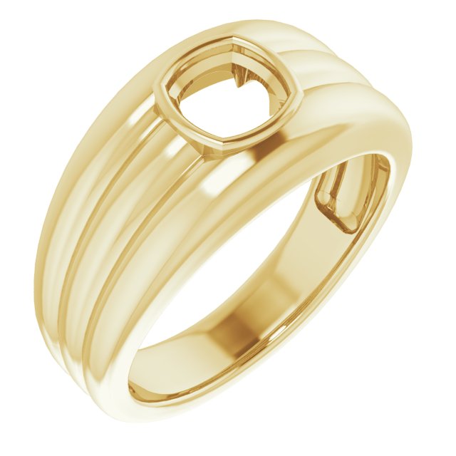 Grooved Bezel-Set Ring