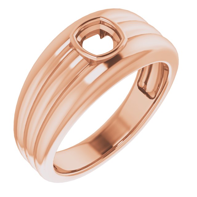 Grooved Bezel-Set Ring