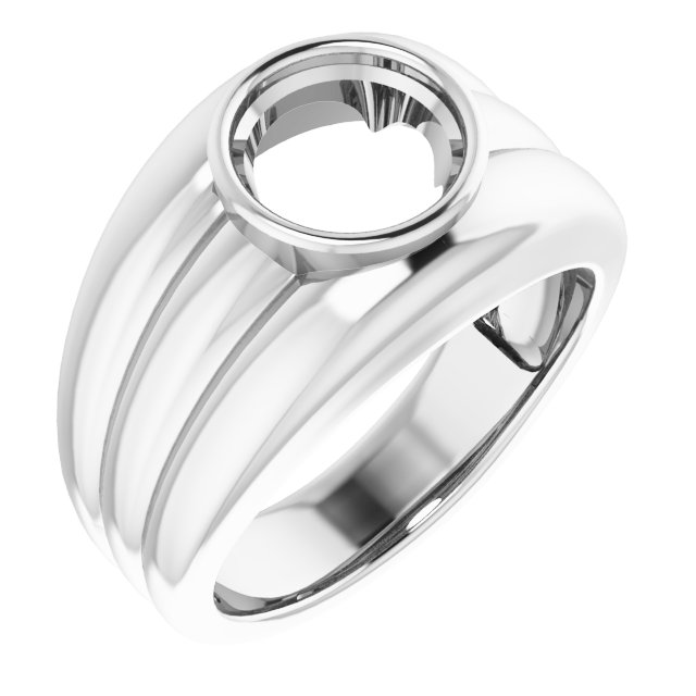 Grooved Bezel-Set Ring
