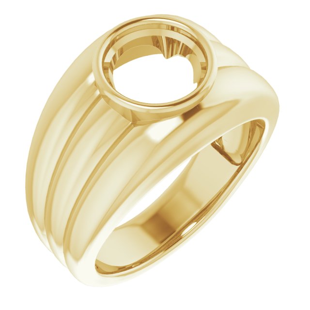 Grooved Bezel-Set Ring