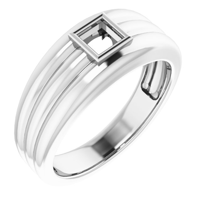 Grooved Bezel-Set Ring