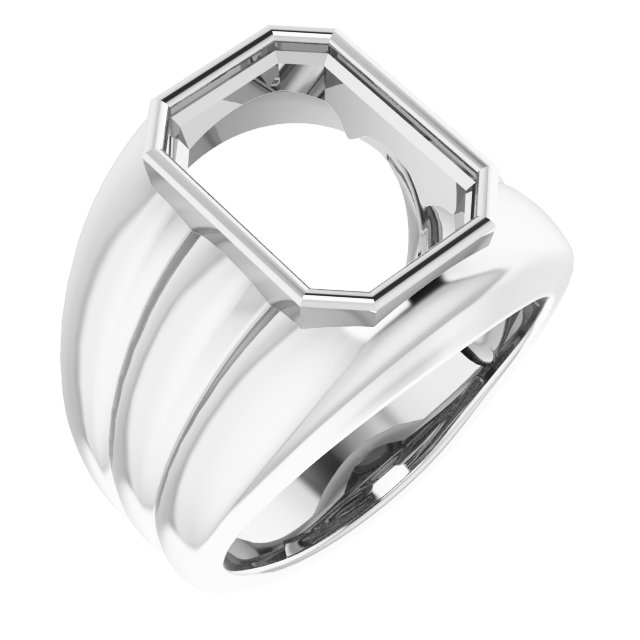 Grooved Bezel-Set Ring