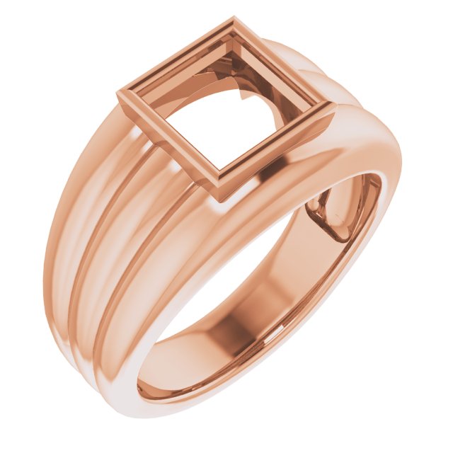 Grooved Bezel-Set Ring
