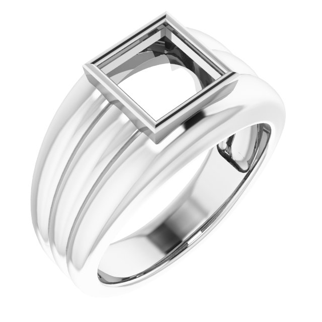 Grooved Bezel-Set Ring