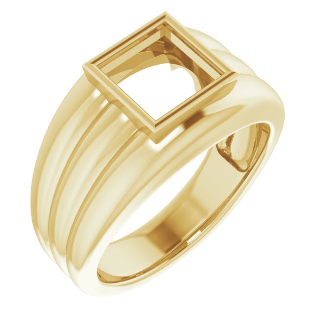 Grooved Bezel-Set Ring