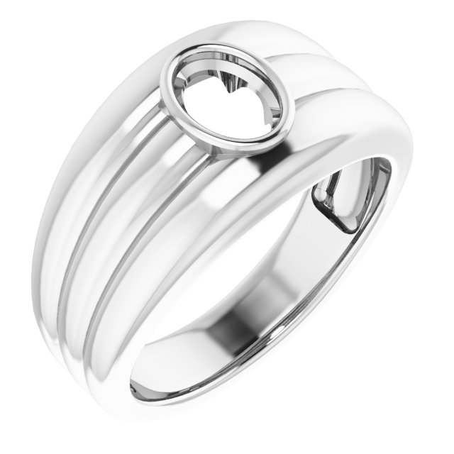 Grooved Bezel-Set Ring