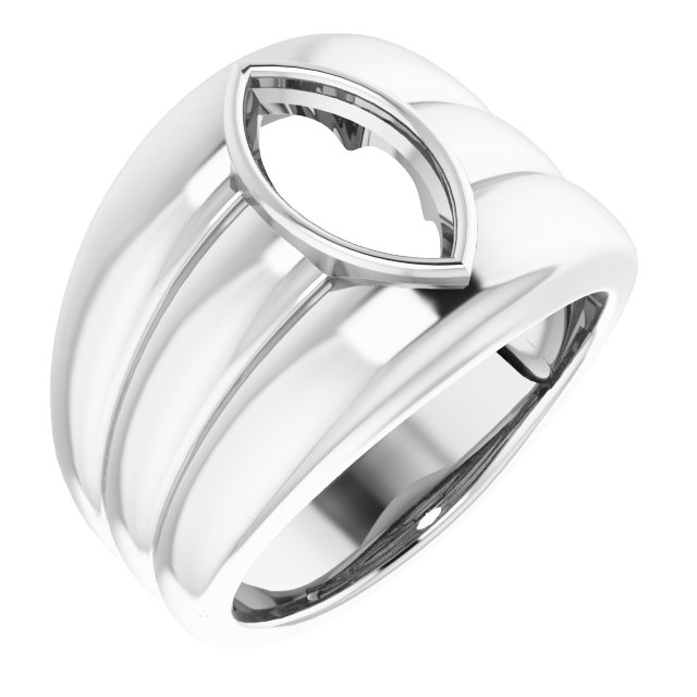 Grooved Bezel-Set Ring