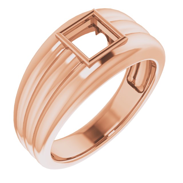 Grooved Bezel-Set Ring