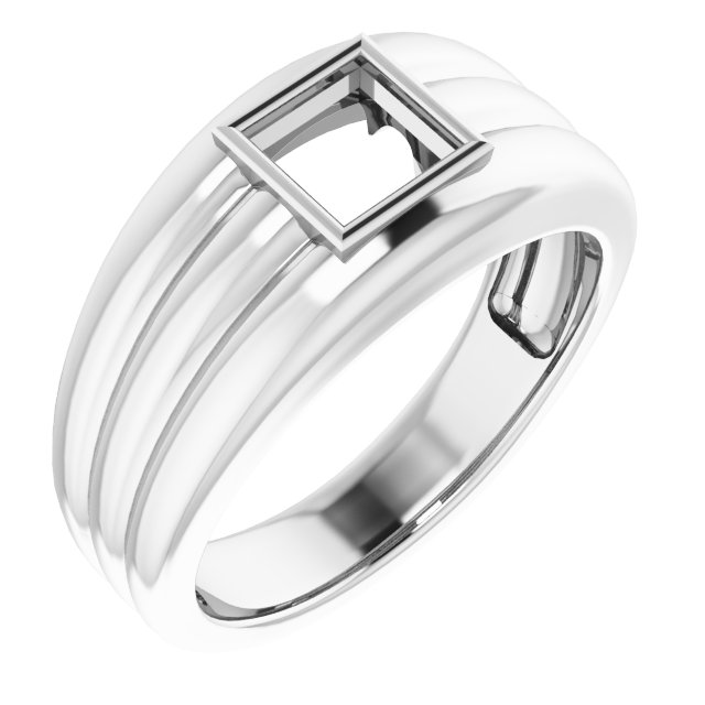 Grooved Bezel-Set Ring