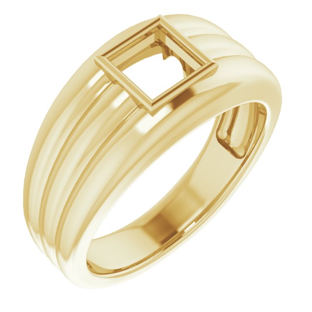Grooved Bezel-Set Ring