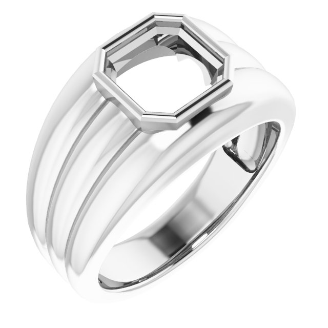 Grooved Bezel-Set Ring