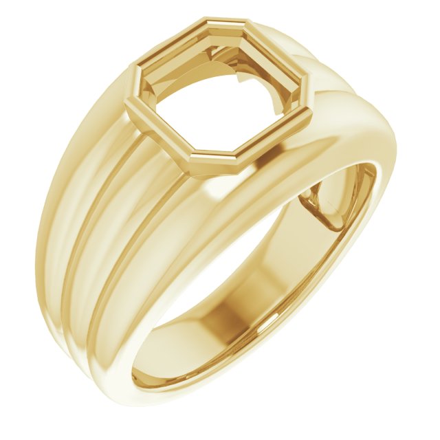 Grooved Bezel-Set Ring
