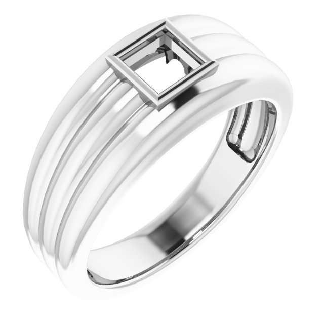 Grooved Bezel-Set Ring